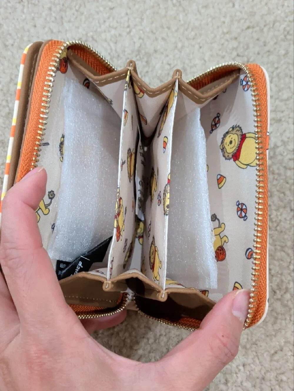 Her Universe Beige Orange Candy Corn Winnie the Pooh Pumpkin Wallet